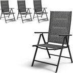 UDPATIO Patio Folding Dining Chairs Set of 2, Folding Lawn Chairs for Adults with Padded All Weather Breathable Textilene, Dark Gray