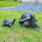 2 Pcs Turtle Outdoor Statue Tortoise Garden Figurine Outdoor Decor Sculpture Ornament, Resin Decorations Patio Lawn Yard Housewarming Mom Gifts
