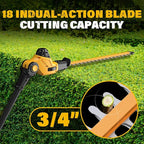 Pole Saw 8-Inch Cordless Tree Trimmer and 18-Inch Pole Hedge Trimmer 2-In-1, 15-Feet Max Reach, Auto Oiling, Telescoping Pole Chainsaw with 2.0Ah Battery & Charger