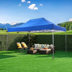 COBIZI 10x15 Pop Up Canopy Without Sidewall,Heavy Duty Canopy UPF 50+ All Season Wind Waterproof Commercial Outdoor Wedding Party Tents for Parties Gazebo with Carry Bag(10 x 15 ft Blue)