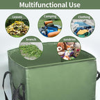 2-Pack 66 Gallons Reusable Yard Waste Bags, Upgrade Heavy Duty Foldable Garden Leaf Bag Lawn Bags Trash Bag Waste Container, Keep Upright (25.5" L × 25.5" W × 27.5" H)