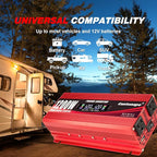 1200W/2400W(Peak) Car Power Inverter DC 12V to 110V/120V AC Converter with LCD Display Dual AC Outlets 3.0A USB and Type-C 12 Volt Inverter for Car Home Laptop Truck