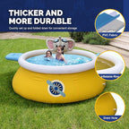 DIMAR GARDEN 8ft x 30in Inflatable Swimming Spray Pool, Outdoor Round Air Top Ring Elephant Pools