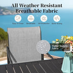Patio Table and Chairs Set of 4, All-Weather Breathable Textilene Patio Chair with Gourd-Shaped Armrests, 42x42 Round Table with Umbrella Hole, 5 Pcs Metal Frame Patio Dining Set