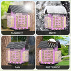 Bird Feeders for Outdoors Hanging, Metal Bird Feeder with Double Suet Cage Cake, Large Capacity, Birdfeeders Sturdy & Weatherproof, Easy to Clean & Refill, Great for Attracting Wild Birds