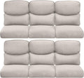 Pop 22x25/22x24 Outdoor Furniture Cushions Set of 6 - Comfortable Patio Chair Cushion for Rattan Wicker Dining Rocking Swivel Chairs Loveseat Couch L-Shape Sectional Sofa - Beige/Smile