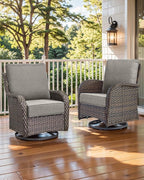 Luxury 22x24/22x25 6-Inch Outdoor Cushions - Water Resistant 1 Set Patio Replacement Seat Cushion for Rattan Mental Wicker Dining Rocking Swivel Chairs Loveseat Couch Sectional Sofa - Grey