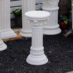Decorative Roman Column Pedestal, MGO Cement with Fiber, Classical Garden Pillar, Indoor Outdoor Decor,Wrap Foam Safely Delivered from Local Warehouse (White, 21.9IN)