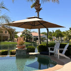 PURPLE LEAF 9' X 12' Patio Umbrella with Base Outdoor Rectangle Umbrella Large Cantilever Umbrella Heavy Duty Outdoor Market Umbrella for Garden Deck Backyard Pool Taupe