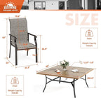 9 Piece Patio Dining Sets for 8, Outdoor Table and Chairs Set with Large Square Patio Dining Table and 8pcs Patio Stable Chairs, Outdoor Dining Sets for Backyard Deck Garden