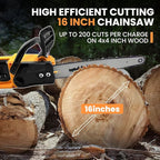 Cordless Chainsaw 16 inch 40V (2 x 20V MAX),Compatible for Dewalt Battery, Auto-Oiler, Brushless Hand-held Chain Saw for Wood Cutting, Battery Tree Saw for Tree Trimming/Pruning(Tool Only)