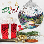 Christmas Stained Glass Dragonfly Ornament - Home Decor - Holiday Present Ideas - Gift Exchange - Fluttering Dragonfly