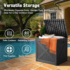 Outdoor Storage Box,Deck Box Waterproof, Resin Patio Storage Bin for Package Delivery, Patio Furniture Cushion, Garden Tools, Pool Accessories, Weatherproof