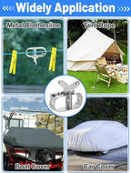 Pool Cover Cable & Winch Kit - 100ft Plastic Coated Steel Wire & Heavy Duty Zinc Alloy Spring Loaded Ratchet for Above Ground Swimming Pool Winter