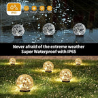 Solar Globe Lights Outdoor Waterproof - Cracked Glass Ball Lights for Garden, Patio, Yard, Lawn and Backyard Decor - Solar Orbs for Outside Decorations