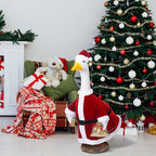 Christmas Santa Claus Goose Outfit Dresses Clothes for 23" High Cement or Plastic Christmas Goose Lawn Clothing Porch Garden Costume for Yard Patio Statue Outdoor Xmas Holiday Decor