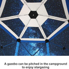 COBlZl Pop Up Gazebo 12x12 Screen House Tent for Camping, Outdoor Instant Stargazing Gazebo Canopy with Awning 2.0, Portable Hub Tent with Removable Sidewalls,Pavilion for Backyard,Blue