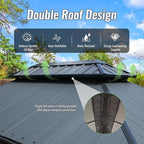 Domi 12’x16’ Outdoor Gazebo Hardtop with Gutters, Patio Gazebo Canopy with Resin & Metal Roof, Heavy Duty Permanent Pavilion for Backyard, Garden, Deck, Hot Tub, Curtains and Mosquito Netting Included