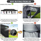COBIZI 10x30 Pop up Canopy Tent 10x30 Canopy No Sidewall Waterproof Heavy Duty Commercial for Parties Outdoor Garden Gazebo Tent, Carry Bag with Wheel(10x30ft No Sidewalls, Black)