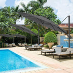 HOTIME10ft Patio Umbrella Cantilever Umbrella - Upgrade and Intensify - with 360 Rotation and 5 Angles Adjustment - Aluminum Offset Pool Umbrella Square Outdoor Umbrellas for Patio Garden Deck