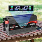 3000 Watt Inverter with LCD Display 12V DC to 110V/120V AC 60HZ Car Power Inverter with 3 AC Outlets & Dual USB Ports for Car RV Truck Camping