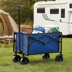 DUMOS Collapsible Wagon with Wheels, 176 lbs Wagons Carts Foldable Wagon Cart with Flexible Handle, Lightweight Portable Folding Utility Grocery Shopping Cart for Grocery Sports Garden Camping