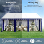 GREEN PARTY 16x20FT Party Tent Heavy Duty, Large Wedding Event Shelters with 3 Carry Bags & Removable Sidewalls, Outdoor Canopy Gazebo Commercial Tent for Carport Camping Garden Patio