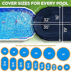 16 x 32 ft Oval Pool Covers for Above Ground Pools, Oval Winter Pool Cover, Swimming Pool Cover, Keeps Out Debris, Cold and UV Resistant, Supreme Mesh, Navy Blue
