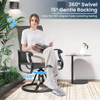 Amopatio Patio Swivel Chairs Set of 2, Outdoor Swivel Rocker Dining Chairs with All Weather Textilene High Back & Metal Frame, for Backyard Deck Lawn Garden, Dark Grey