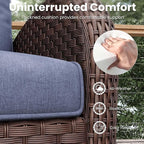 9 Pieces Patio Furniture Sets, Wicker Rattan High Back Outdoor Swivel Rocking Chairs Set with 3-Seat Couch, Ottomans and Side Table