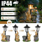 Outdoor Rabbit Garden Statues with Solar Lantern Flowerpot- Bunny Figurine Rabbit Decor for Home Lawn,Balcony Yard Art Garden Patio Decor,Unique Housewarming Birthday Gifts for Women Mom