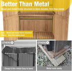 Aivituvin Storage Shed Outdoor Storage Cabinet Upgraded with All Arounded Metal Frame, Wooden Floor and Adjustable Shevels 55" L x 29" W x 67" H, Brown