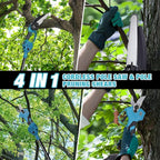 4-in-1 Electric Pole Saw & Pruning Shears Combo Kit, 6″& 8″Pole Saws for Tree Trimming, Cordless Shears and Battery Saw with Extension Pole & 2 x 21V Batteries for Garden Trimming