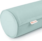 Austin Horn Classics Sunbrella Set of 2 Zippered Neck Bolster Pillow, Made with Sunbrella Fabric, Cylinder Pillows, for Couch & Bed, Decorative Round Throw Pillow, Back & Neck Support (Mist)