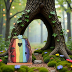 Multicolour Streak Mini Fairy Garden Door for Tree, 3D Miniature Fairy Door for Fairytale Tiny House Doors, Bonsai Terrarium Micro Landscape Decoration Accessories Garden Miniatures