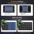 N-Type 16BB 200W Bifacial Solar Panel, 200 Watt Solar Panel 12V, 25% High Efficiency Monocrystalline PV Module for RV Camper Marine Home Rooftop Power Station Off-Grid Systems (1 Pack 200W)