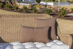 RSH DECOR: Sunbrella Pillow Covers Set of 2 | Covers Only - 26" x 16" | Outdoor Lumbar Pillow Covers Crafted with Sunbrella Performance Fabric | Canvas Taupe