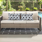 idee-home Outdoor Pillows with Inserts Included, Patio Outside Lumbar Pillows Waterproof Set of 2, 12 x 20 inch