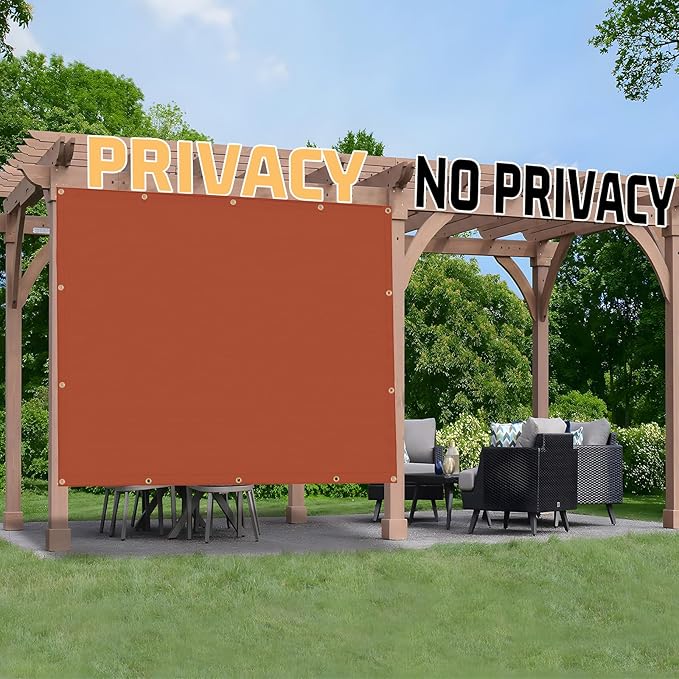 SUNNY GUARD Shade Cloth Custom Size 3x8 FT Sun Shade Screen Fabric Shade Cover Tarp with Grommets for Pergola Backyard Garden, Terra(We Customized)
