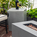 Propane Tank Cover Table for Fire Pits, 20 LB Metal Propane Tank Holder with Side Handles, Outdoor Tank Storage Side Table for Patio, Gas Griddle, Gray