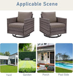 Patio Rocker Chairs: Swivel Outdoor Chairs Set of 4 with Wide Armrests