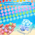 120pcs Luminous Mini Resin Turtles 9 Colors Glow in The Dark Tiny Sea Turtle Figures to Hide Small Plastic Ocean Animal for Micro Landscape Fairy Garden DIY Miniature Dollhouse Home Decor Party Favers