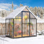 Polar Aurora 4x6 FT Greenhouse, Quick Aluminum Assembly Structure Polycarbonate Greenhouse, Walk-in Greenhouses for Outdoors with Ventilated Windows, Green Houses for Outside Backyard Garden