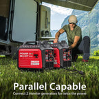 PowerSmart 3800-Watt Dual Fuel Portable Inverter Generator, CO Protect, 30 amp for RV, Home Use and Emergency Backup