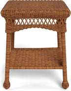 Tortuga Outdoor Portside Wicker Side Table, Amber
