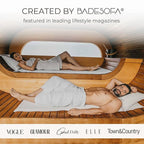 SAUNASOFA™ Sauna Mat & Pillow Set – 3 seater sauna seat cushion and pillow for indoor and outdoor infrared or finnish sauna – luxury sauna gift in taupe