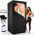 Portable Sauna for Home, Upgraded Personal Steam Sauna Box with 3L 1200W Steamer, Folding Chair, Extra Large Size Foldable Home Sauna 3’X 3’X 5.9’, Full Body Sauna Tent for Relaxation Spa, Black
