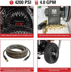 Simpson Cleaning 4200 PSI Gas Pressure Washer, 4.0 GPM Power Washer for Commercial Use, Honda Engine, 50-Foot Steel-Braided Hose, Aluminum Water Blaster, 49-State (ALWB60827)
