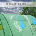 EAGLE PEAK Tunnel Greenhouse Garden Green House with Zippered Door and 2 Roll-up Side Windows, 70.9"x70.9"x78.7", Clear/Green