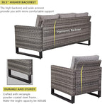 HUMMUH Patio Furniture 10 Piece PE Wicker 6-Seater Outdoor Sectional Sofa Patio Swivel Chairs Outdoor Chairs with Tables for Porch,Garden,Backyard,Deck